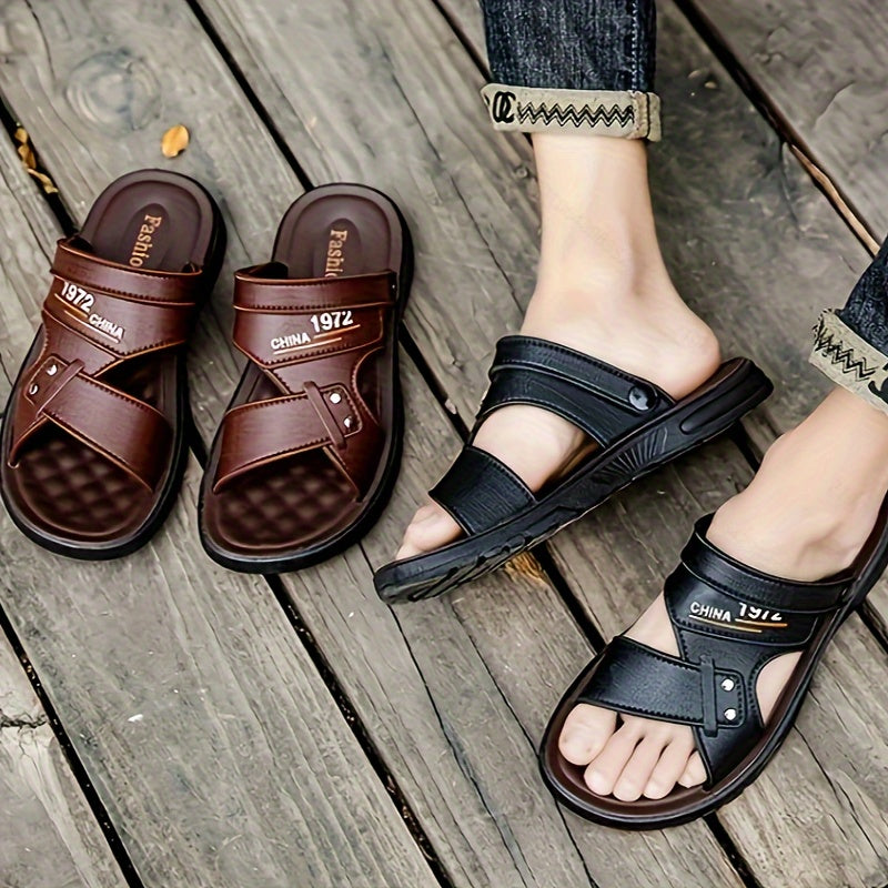 Stylish open-toe sandals with slip-on design for indoor and outdoor comfort.