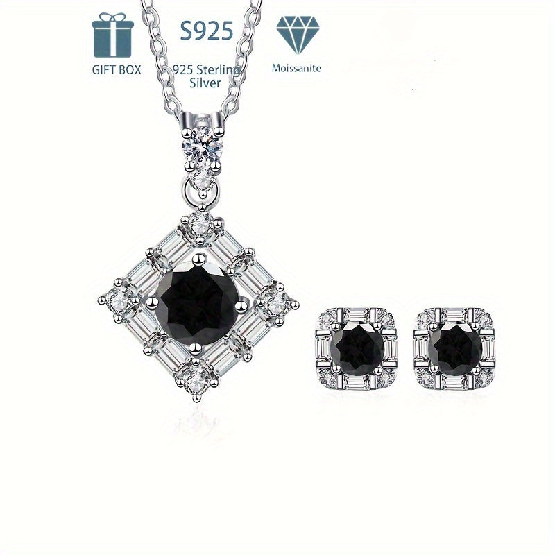 Experience luxury with the Tancise Silver Plated Jewelry Set featuring stunning Moissanite gems. This set includes S925 Sterling Silver 0.5ct stud earrings and a 1ct pendant necklace, both adorned with May birthstones. Perfect for weddings and banquets