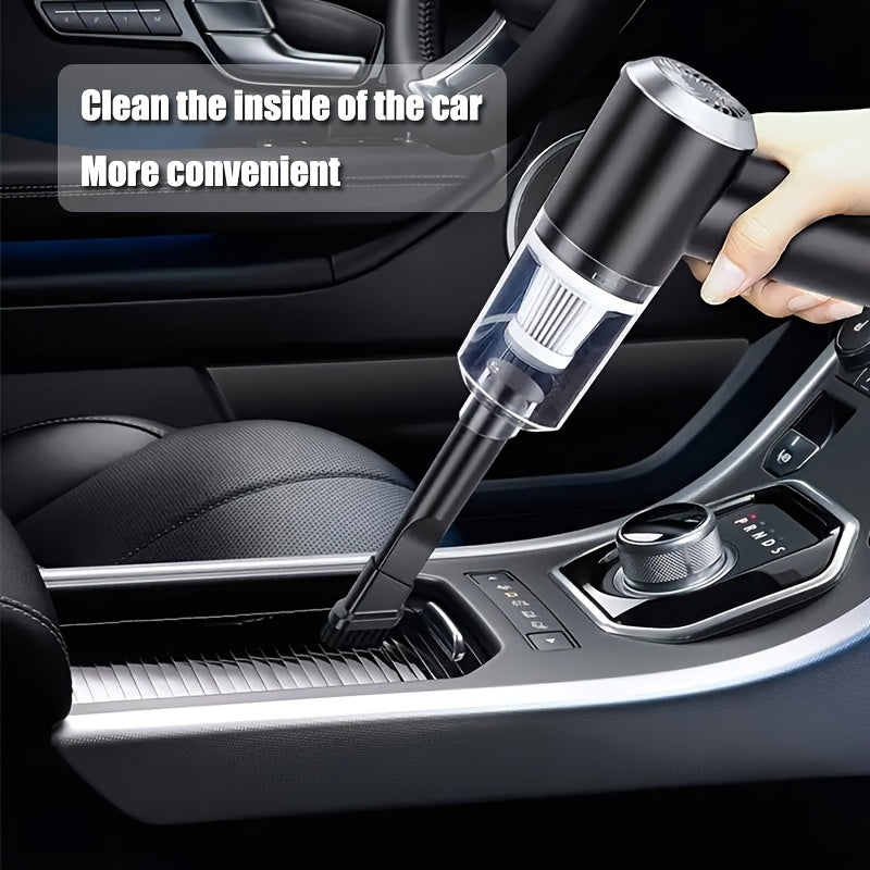 High-power cordless car vacuum cleaner with strong suction, dual battery backup, quiet operation, and multi-scene vacuuming.