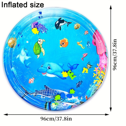 Encourage activity and sensory development in toddlers with our large round dolphin splash mat made of PVC.