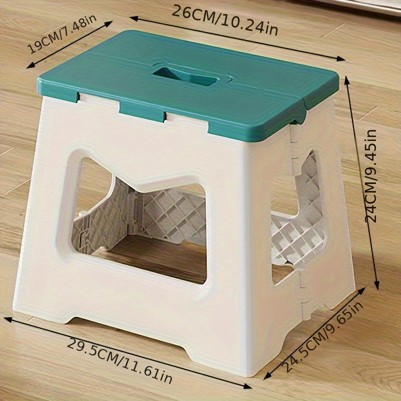 Versatile Folding Plastic Stools - Square, Convenient Foldable Step Stool for Kitchen, Bathroom, Study, Living Room - Sturdy, Compact, Ready to Use, Perfect for Fishing, Camping, Picnic