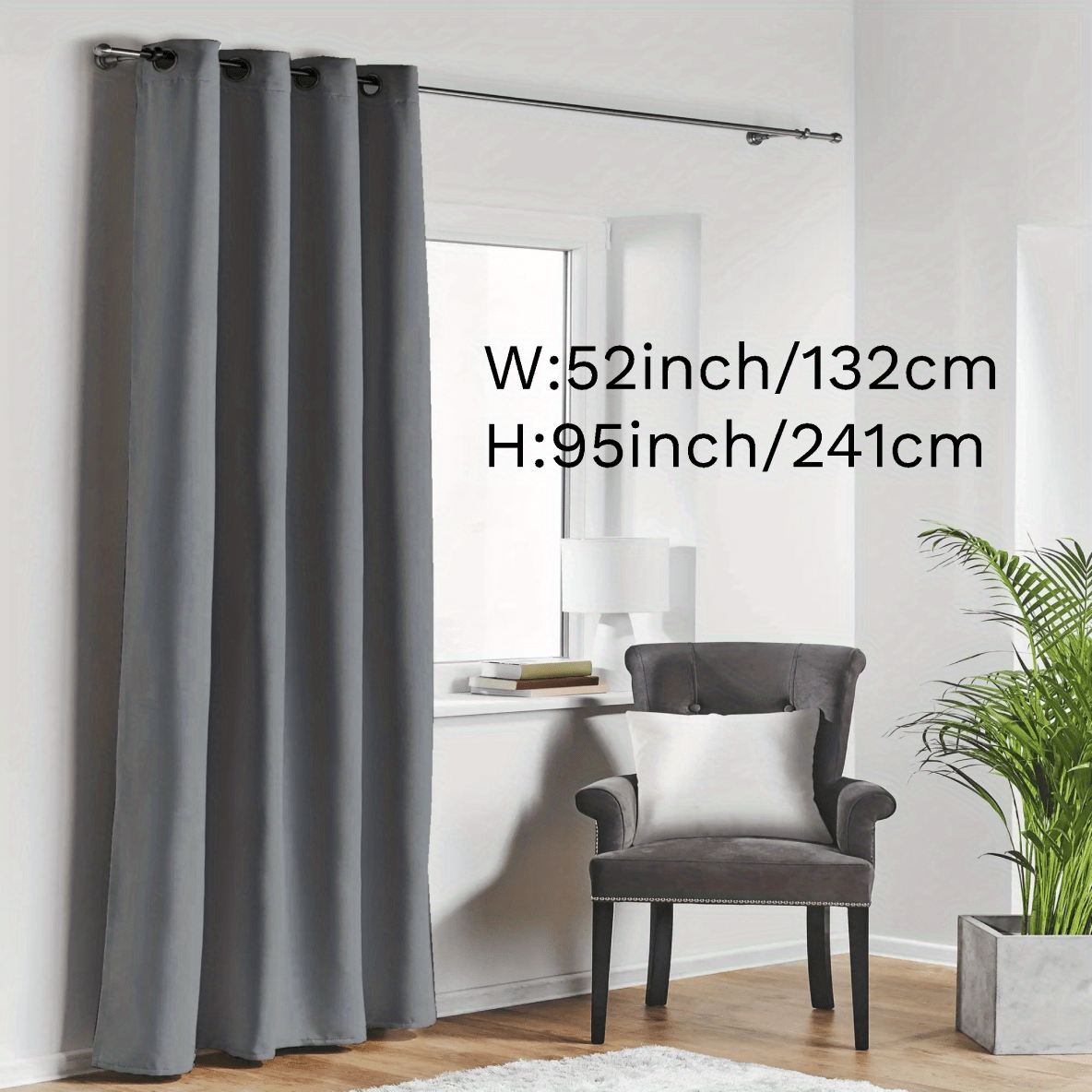 Blackout Curtain with Loop for Bedroom - Provides Heat Insulation, Energy Savings, Noise Reduction, and Shading - Also Suitable for Living Room - 180g Weight