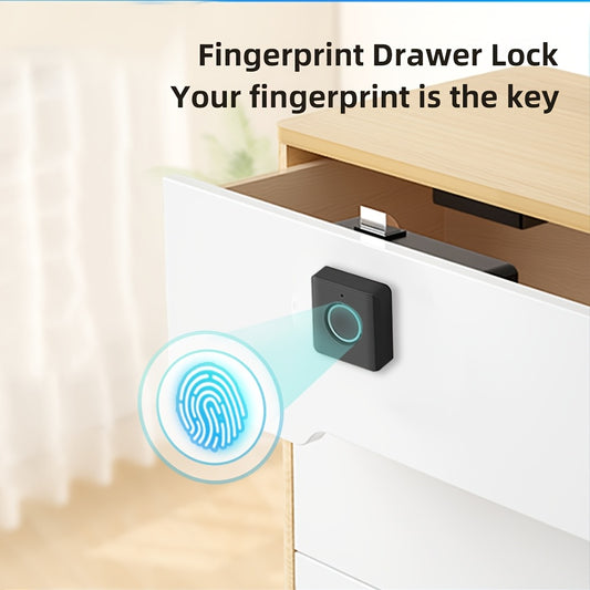 ABS Fingerprint Drawer Lock for home and office cabinets. Battery operated with easy installation. Battery not included.