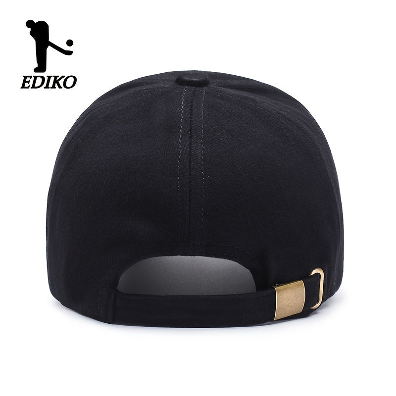 EDIKO Unisex Baseball Cap in Black, 100% Breathable Sun Protection, Casual Outdoor Golf Cap, Hand Washable