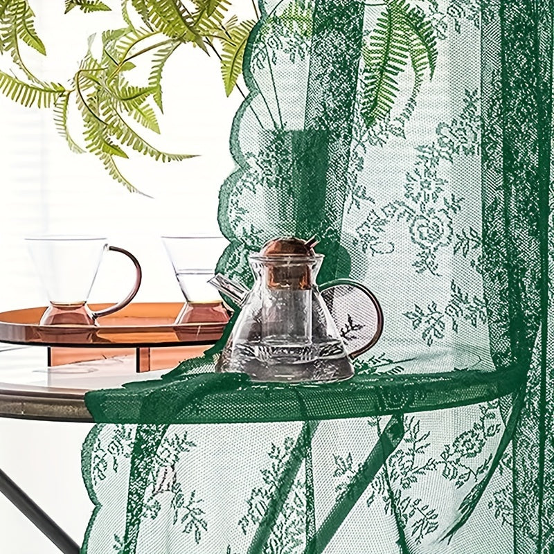 This green sheer curtain panel is perfect for adding a touch of elegance to your living room, bedroom, kitchen, bathroom, or any other room in your home. It's a versatile choice for enhancing your home decor.