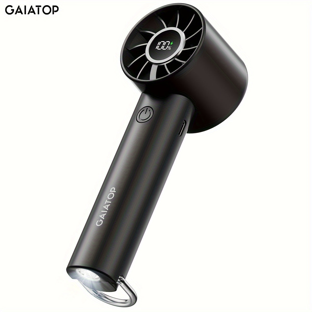 Stay cool on the go with the GAIATOP Portable Handheld Fan. This fan features 3 speeds, a USB rechargeable 1800mAh lithium battery, and 8.5W of power. With button control and a plastic design, this wearable mini fan is perfect for both indoor and outdoor