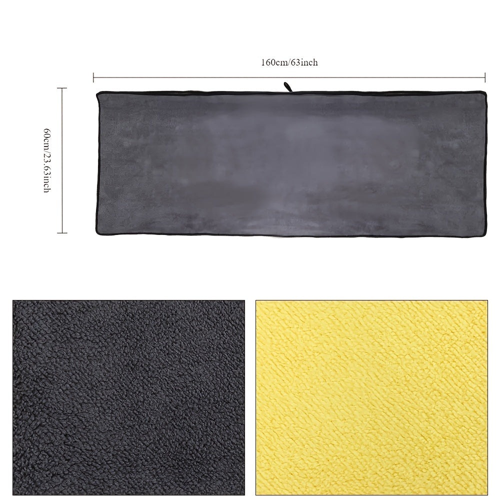 Extra large microfiber car cleaning towel with quick-dry, high absorbency for vehicle external care, no power needed.