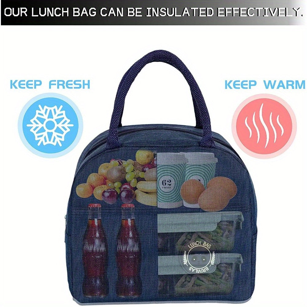 Insulated lunch bag with monogram, featuring a rose gold design. Made of waterproof, leakproof, BPA-free polyester material. Includes a square thermal food storage compartment with an ice compartment. Easily washable by hand. Perfect for school, office