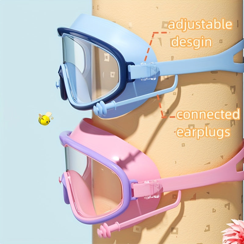 Large frame waterproof swimming glasses with anti-fog goggles, ideal for swimming training.