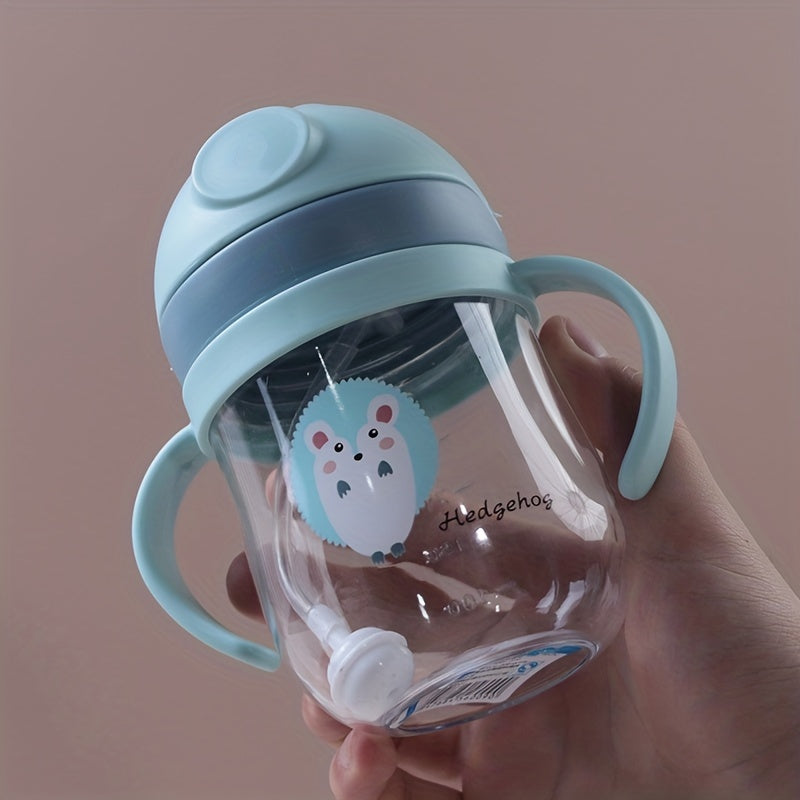 Water Drop Shaped Food Grade Drinking Cup with Straw, Cute and Drop Resistant 280ml Water Bottle