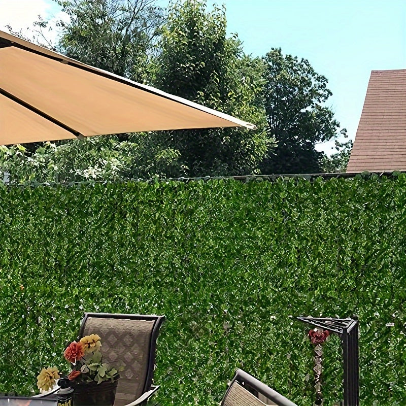 Artificial ivy privacy fence wall screen for home decor and garden decoration, perfect for reunions, holidays, and patio decor. All-season plastic plant.