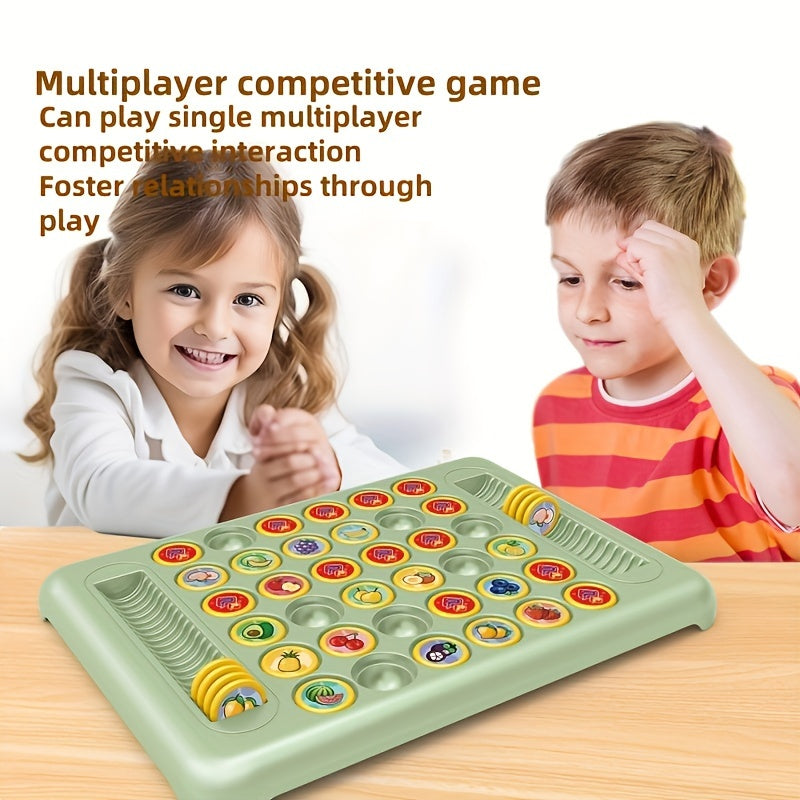 Colorful memory match game for ages 3+ with fruits and animals. Encourages parent-child bonding and made from durable ABS material.