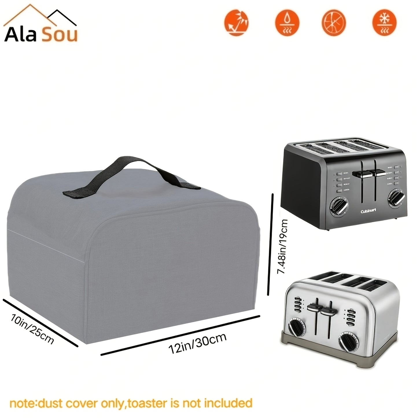 Introducing the Alasou 1Pack Bread Machine Cover, a durable protective cover designed to shield your bread machine from dust. Crafted with heavy-duty, dust-resistant material, this cover is suitable for a variety of bread machine models. Perfect for use