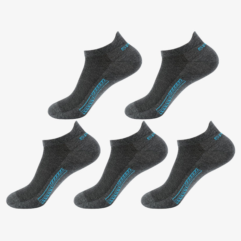 5 pairs of unisex cotton blend crew socks with anti-odor and sweat absorption, perfect for daily wear.