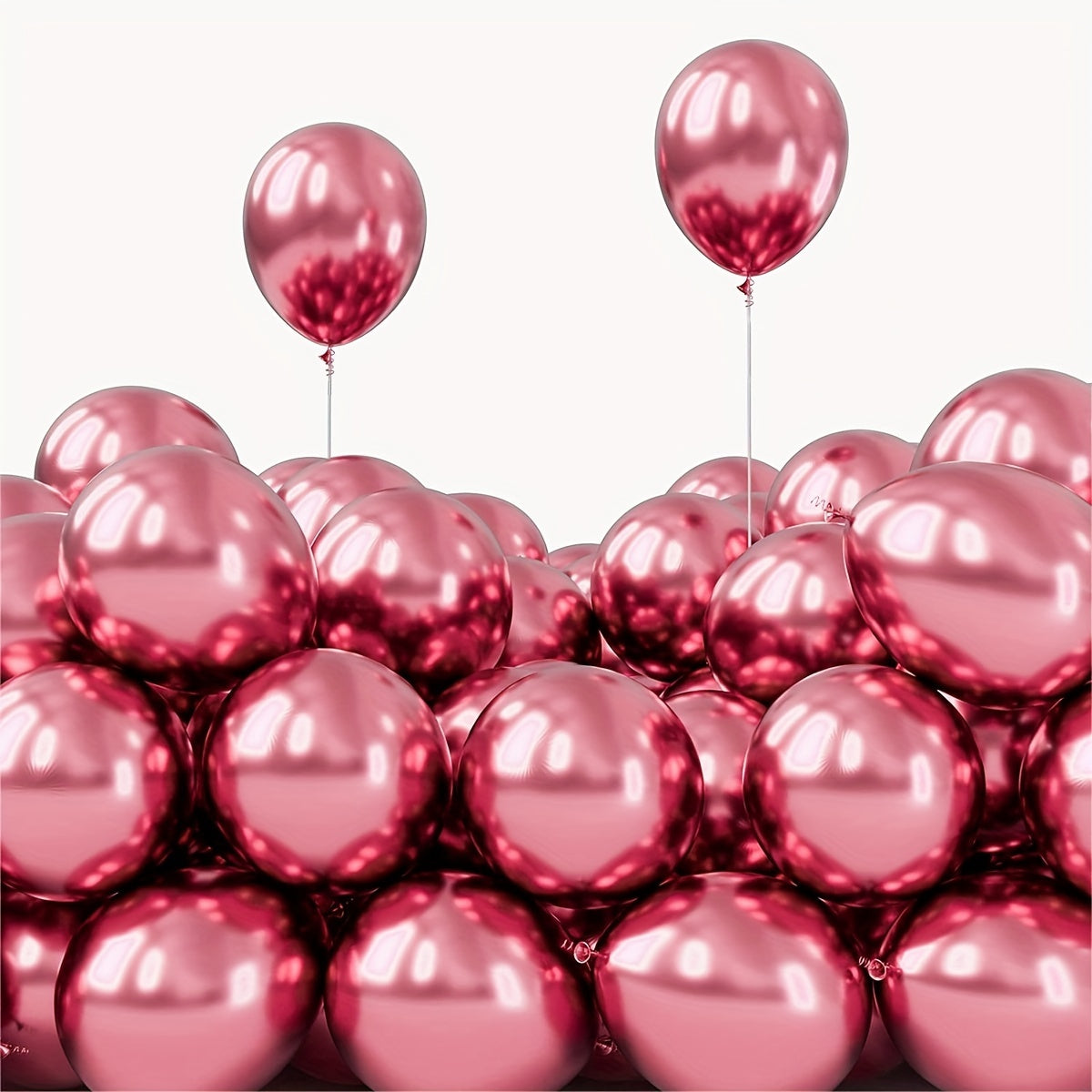 50 metallic balloons for various occasion decorations.