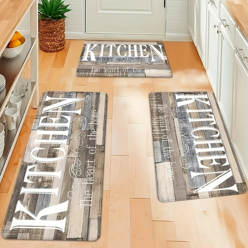 Non-Slip Oil-Proof Kitchen Mat with Creative Monogram Design - Ideal for Indoors or Outdoors Decor, Spring Room Supplies and Home Decorating