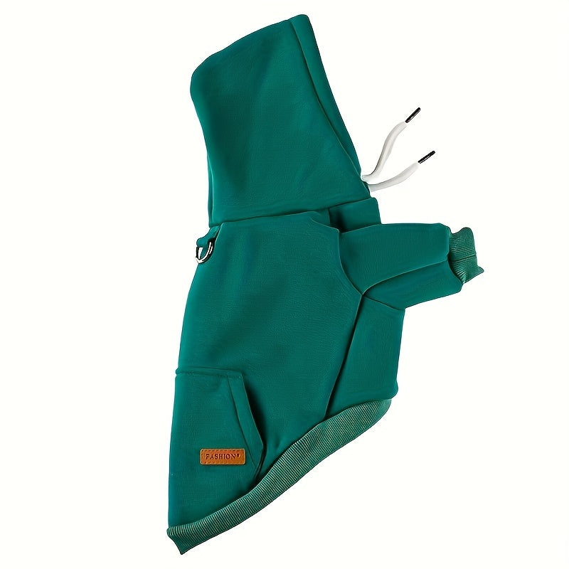 Small dog pet hooded sweatshirt made of 65% polyester and 35% knit, ideal for Schnauzer, Poodle, and Teddy breeds. Available in green, requires hand wash.