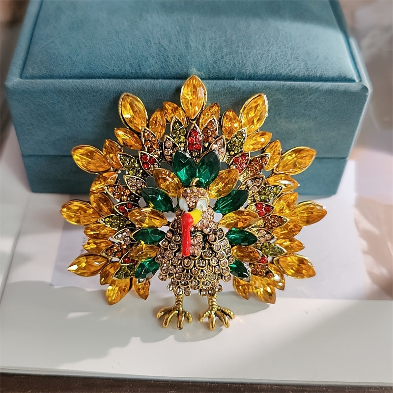 Elevate your style with this stunning Elegant Luxury Peacock Brooch Pin, featuring an irregular shaped rhinestone design. This high-quality accessory is perfect for both men and women and is sure to add a touch of elegance to any outfit.