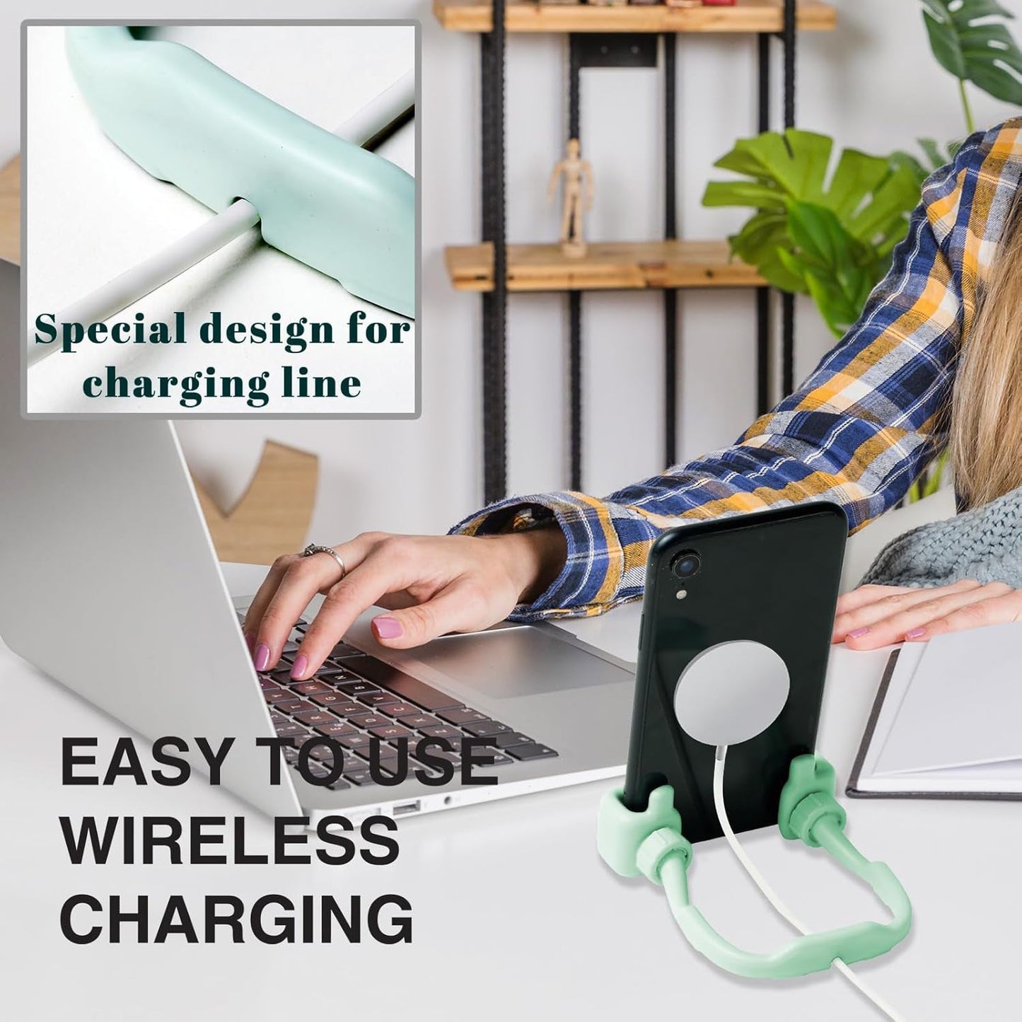 Lazy Bracket Phone Holder with 360° Rotation, Upgraded Design, Adjustable Desktop Gadget, Portable and Stylish. Ideal Gift for Phones and Tablets. Made of Sturdy Plastic. Packaged in a Gift Box. Requires No Electricity.