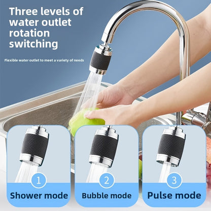 The MIDIT 6-piece Faucet Water Filter Set is equipped with a 3-speed splash-proof design and a 360-degree swivel feature. This multi-functional kitchen tap extension aerator includes 2 filter cartridges, a universal adapter, and a leakproof gasket. Made