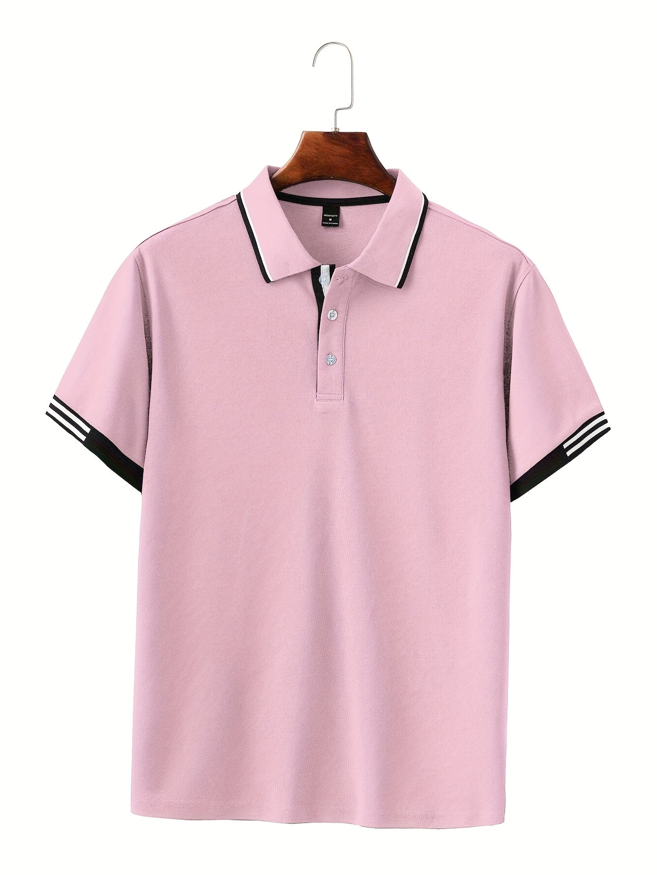 Men's striped polo shirt, comfortable and breathable casual style.