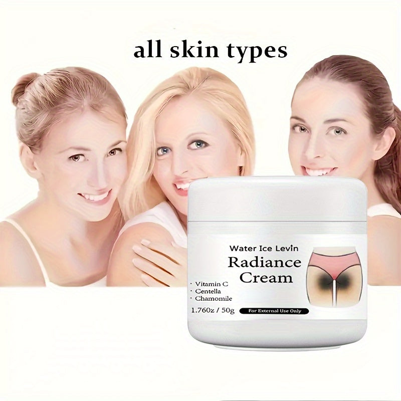 Whitening cream with Vitamin C to even skin tone, brighten intimate areas, underarms, and joints, and moisturize inner thighs and buttocks.