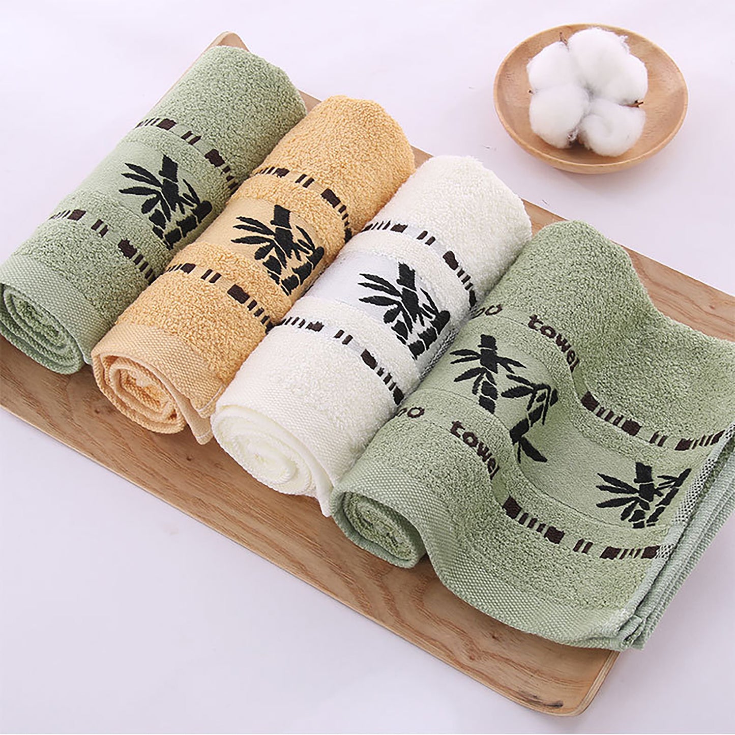 Bamboo Bliss 9pc Towel Set - 70% Bamboo Fiber, 30% Cotton, Soft & Quick-Dry, Includes 6 Hand Towels & 3 Bath Towels, Embroidered, for Bathroom & Gym, Wash Cloths