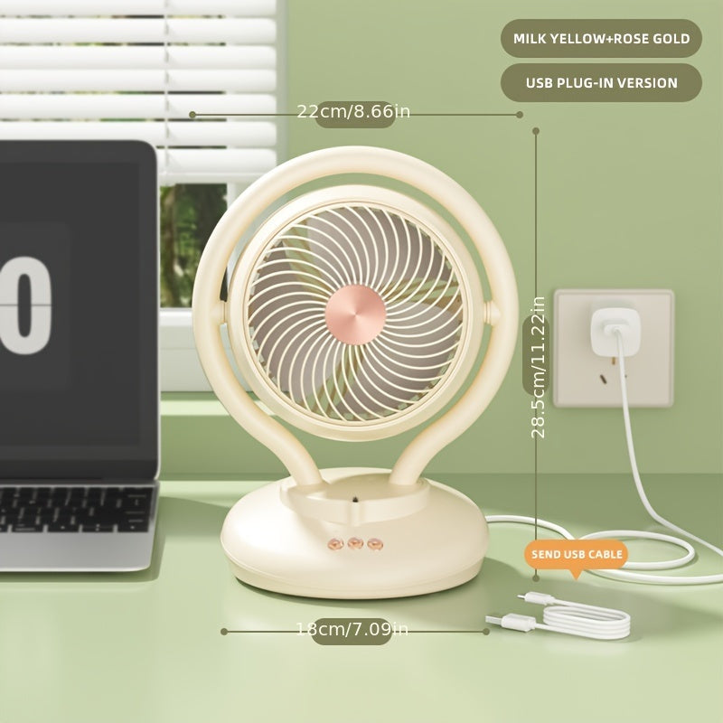 Convenient Portable Fan with Oxygen Ion Air Purification, Timer Function, Adjustable 3 Speeds, Ideal for Home, Dorm, Office - Available in Rechargeable and Battery Models. Great for Cooling Anywhere!