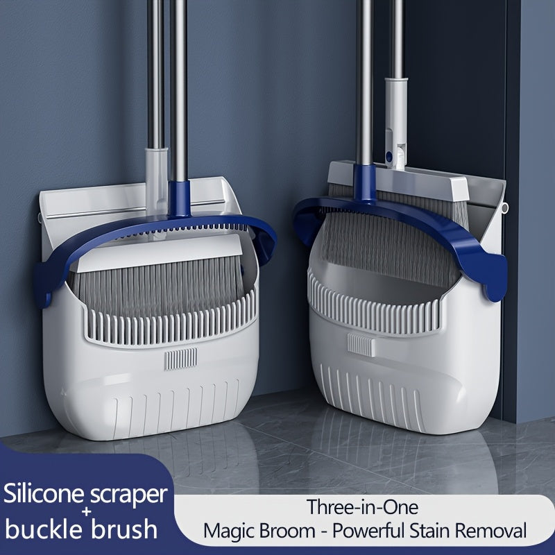 All-in-One Home Cleaning Set: Includes Long-Handle Broom & Dustpan Set with Rotating Design and Built-In Comb - Ideal for Removing Dust, Pet Hair & Small Debris in Living Spaces, Kitchens, Offices, and More. Great for Back to School or Keeping Your Space