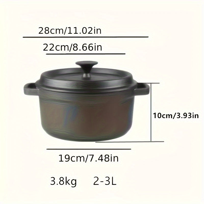 Sturdy Cast Iron Cookware Set for Home Kitchen, Includes Stew Pot, Double Wok, Bouilli Soup Pot, and Deep-Fryer, Perfect for Cooking Stews and Soups with Thickened Pig Iron Material