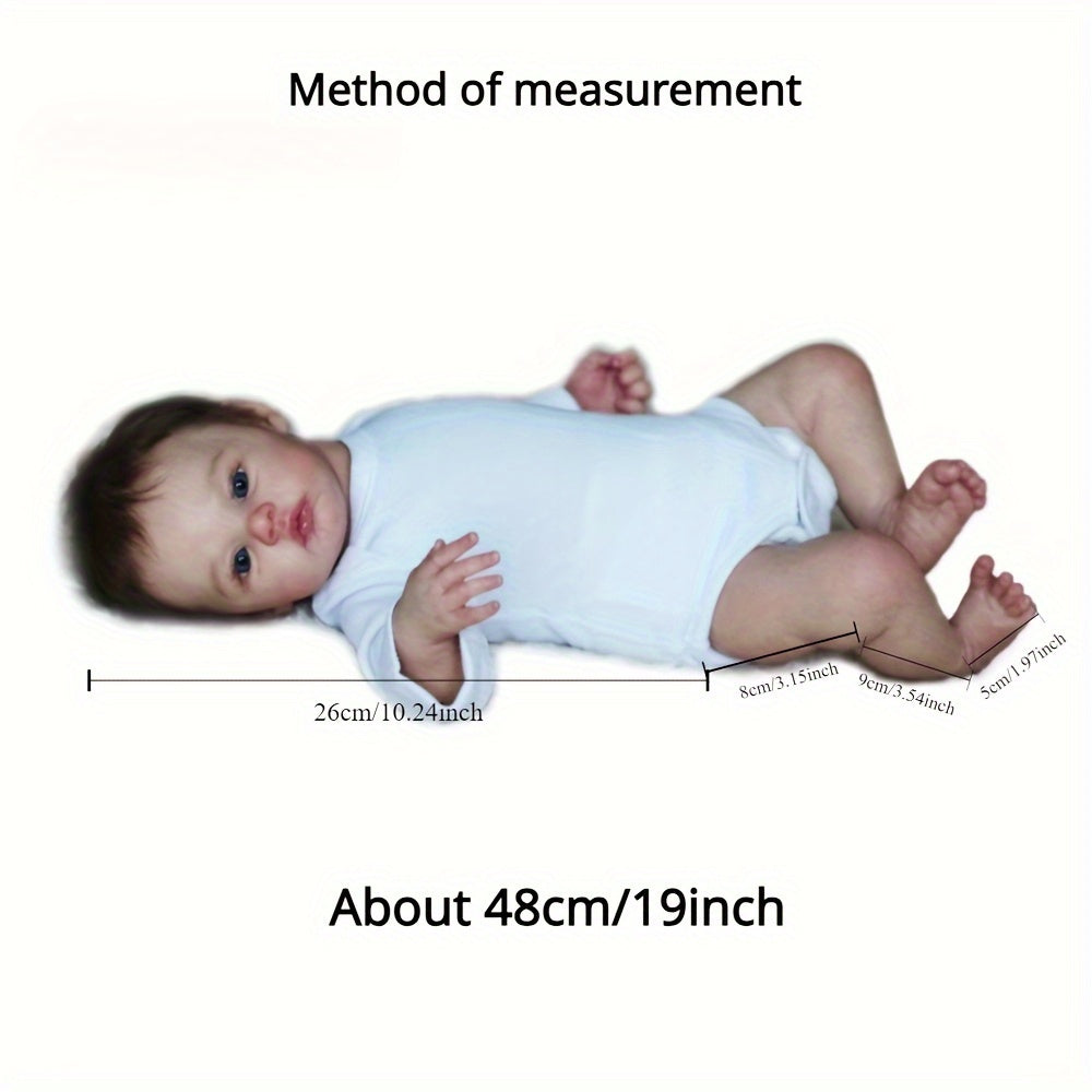 17-дюймовая силиконовая кукла-ребенок с тканевым телом, белая - включает комплект одежды, магнитный успокаивающий предмет, свидетельство о рождении, игрушку