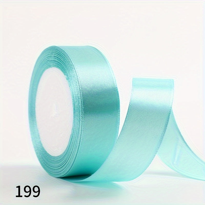 1 piece of 2.5cm wide, 25 yards long satin ribbon for gift wrapping, wedding decoration, car silk ribbon, baking, and webbing.