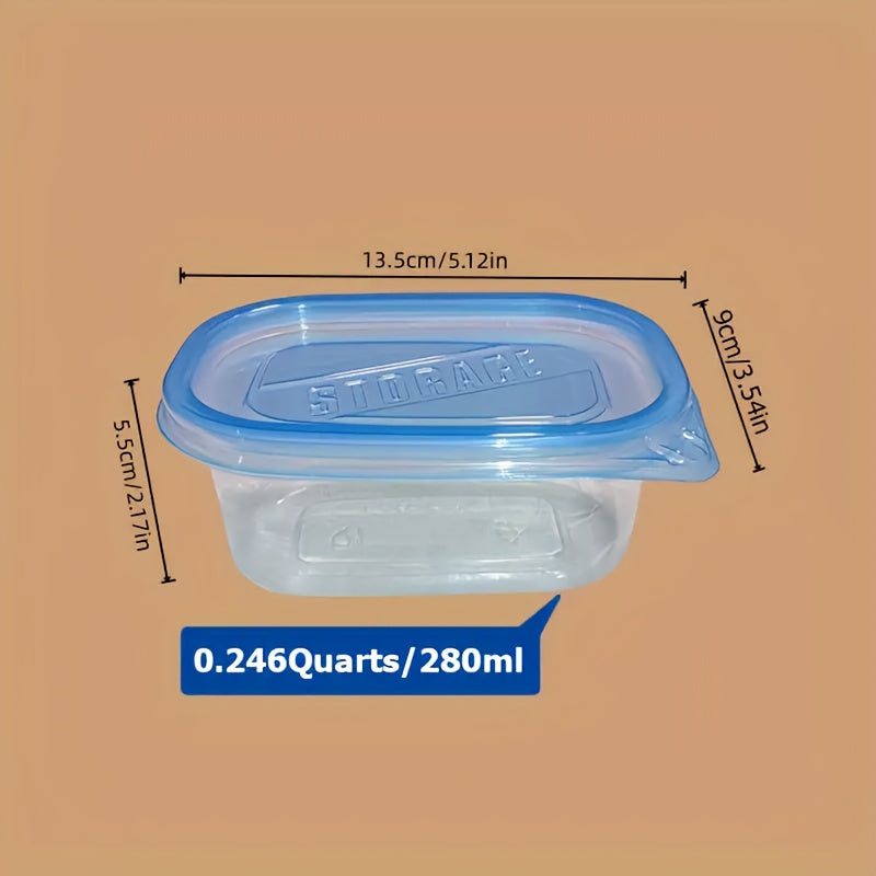 Set of 10 BPA-Free Plastic Food Storage Containers with Leak-Proof Lids - Safe for Microwave, Freezer, and Dishwasher - Reusable and Perfect for Office, School, Picnics, and Travel