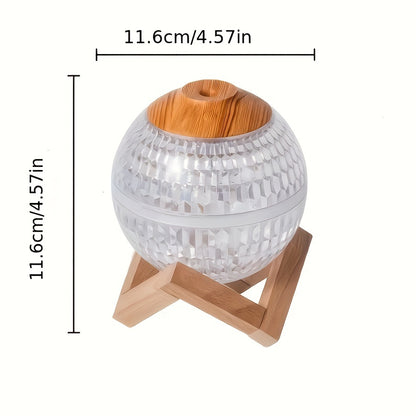 Luxurious crystal USB humidifier with 350ml capacity, high-capacity nano mist air purifier for romantic ambiance and hydration. Battery not included.