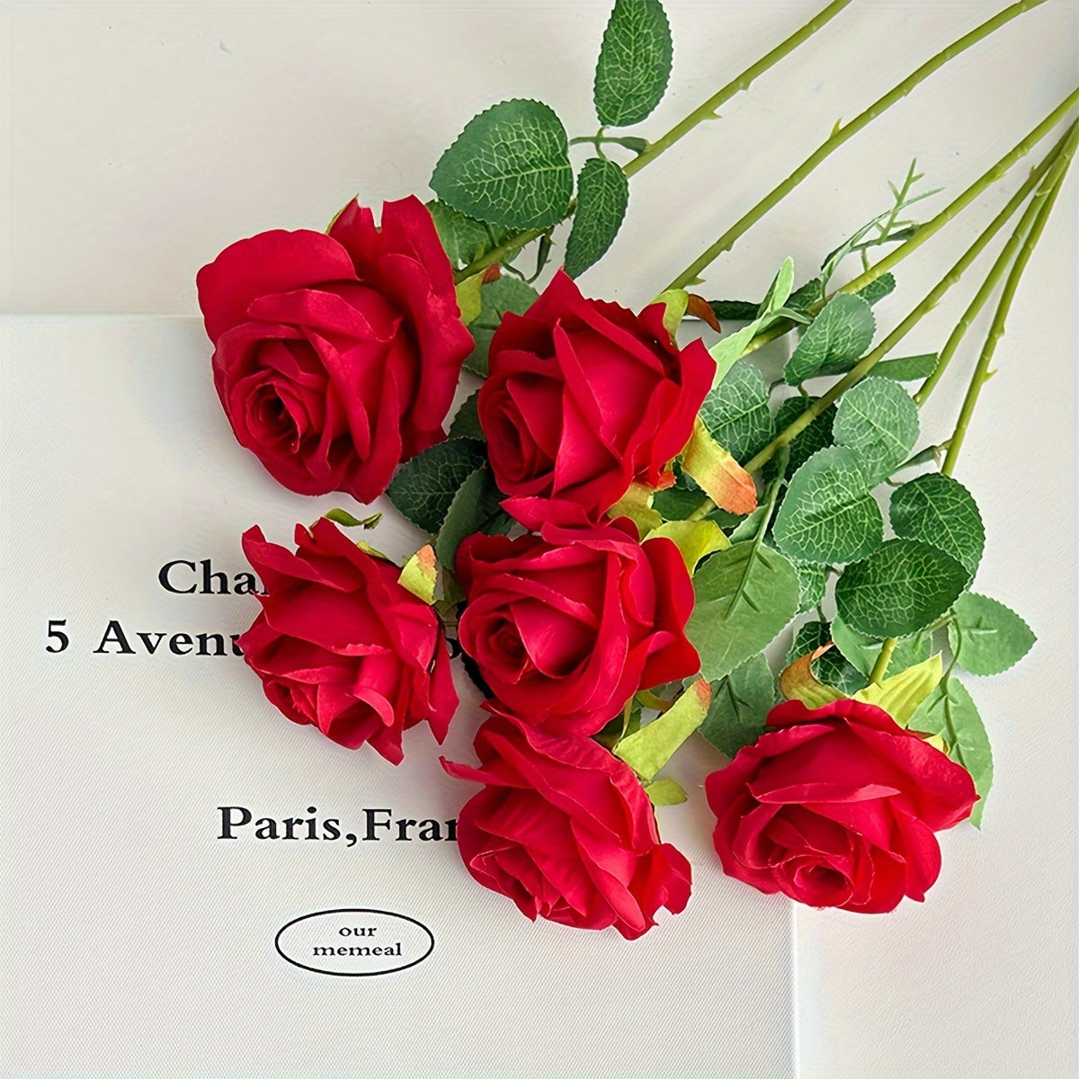 Roses: 10 Decorative Faux Roses with Soft Thron Stems, 51.05cm, Ideal for Wedding Decoration and Home Décor