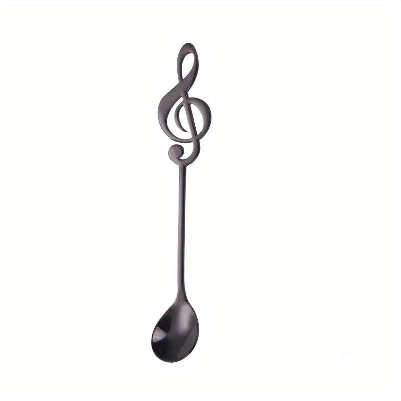 1-5 pcs of 304 stainless steel music note spoons for coffee and dessert.