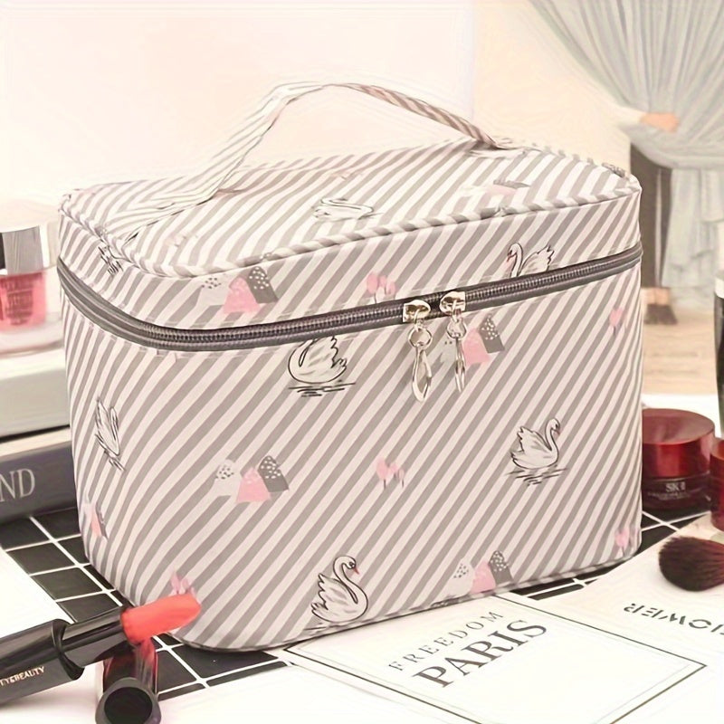 Large capacity, multifunctional, waterproof makeup bag for travel.