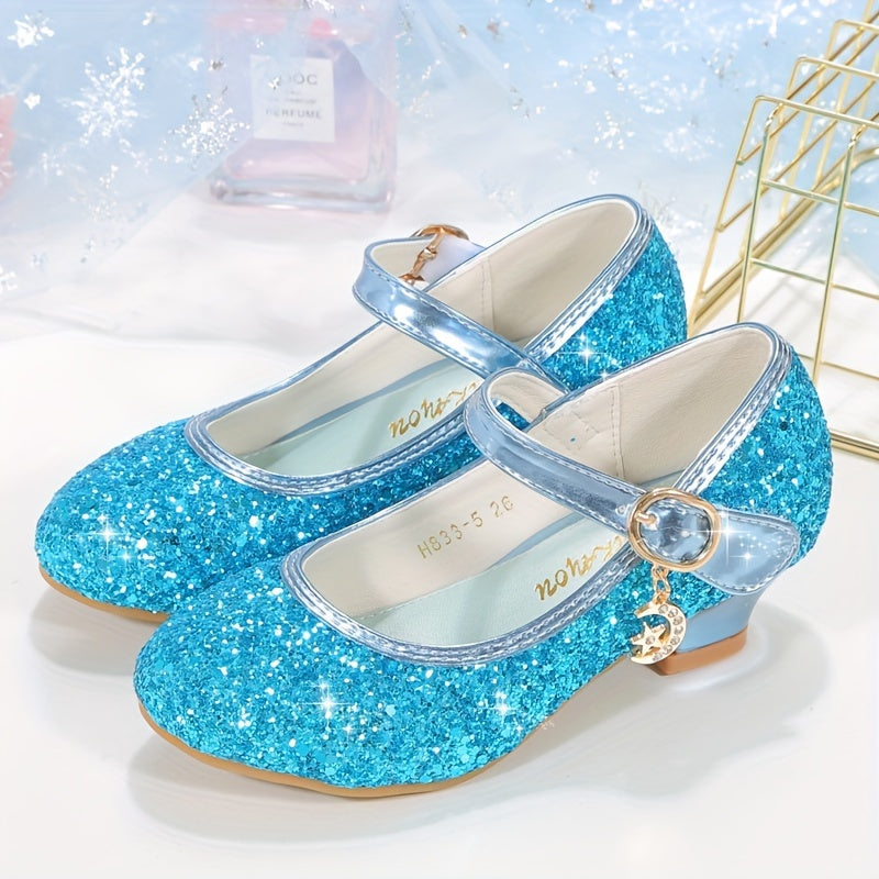 Elegant sequin high heels for girls, lightweight non-slip dress shoes for parties in autumn.