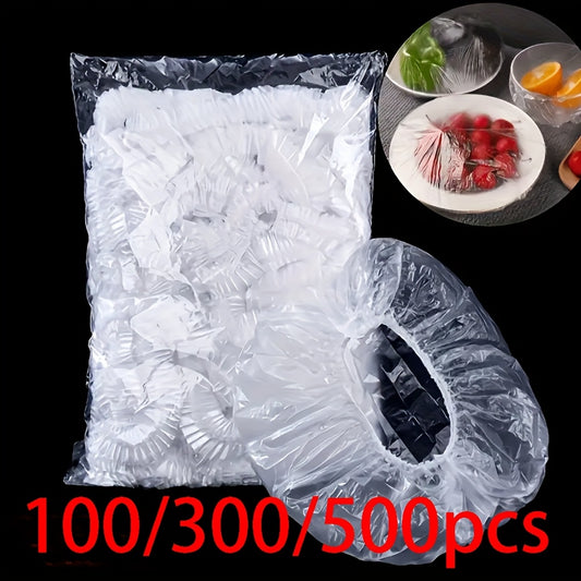 Heart Leaf disposable self-sealing plastic food storage bags in minimalist white. Available in 100/300/500pcs. Portable and ideal for kitchen, picnic, and BBQ.