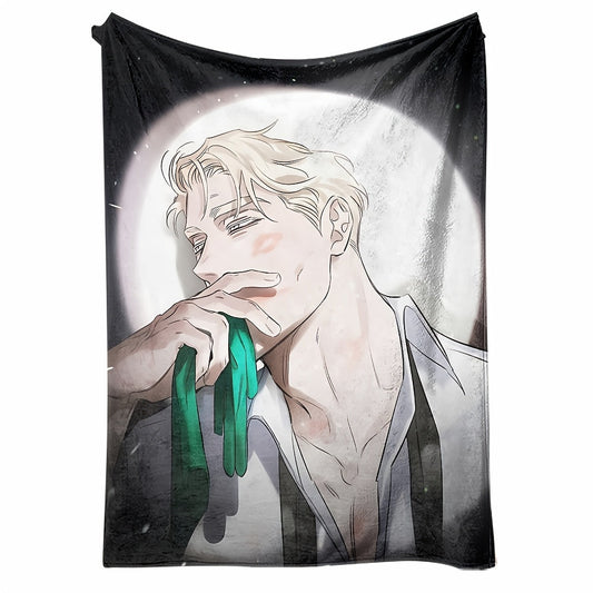 Ultra-soft flannel fleece blanket with a glamorous anime theme. Made from knitted polyester, this multipurpose throw is perfect for all seasons and can be used on the bed, sofa, living room, or game room. It is anti-allergy and features a digital print