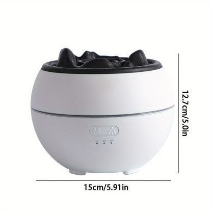 Portable 360ml flame night light humidifier with volcanic air and aroma diffuser for rooms and offices.