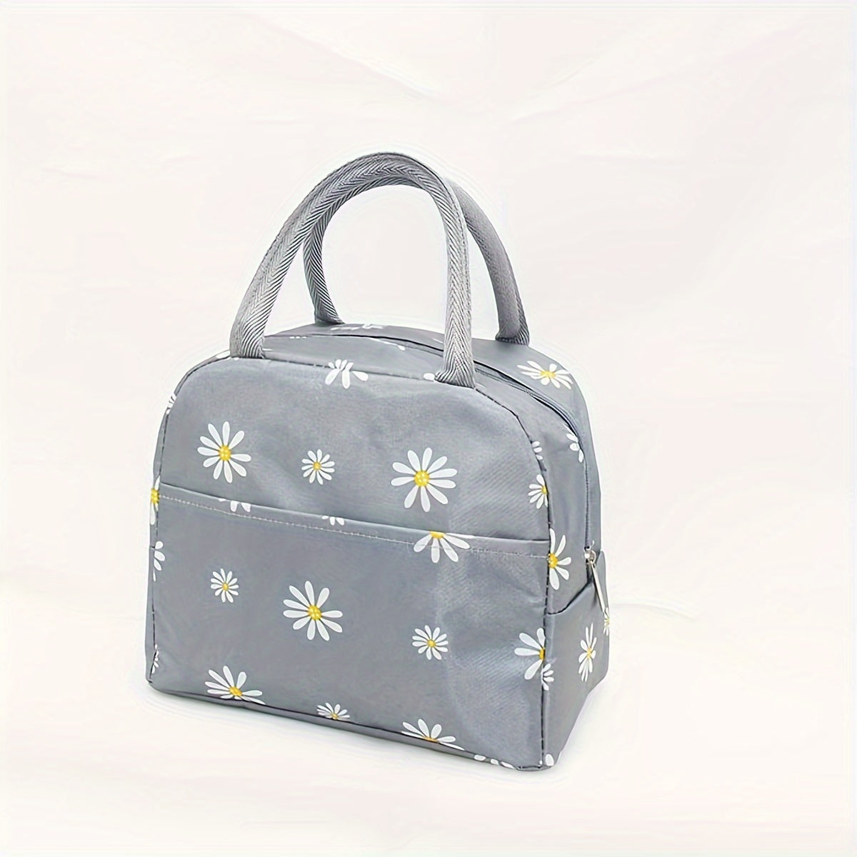 Large capacity Daisy-themed insulated lunch bag that is waterproof, perfect for students and office workers. Great for school, camping, and hiking.