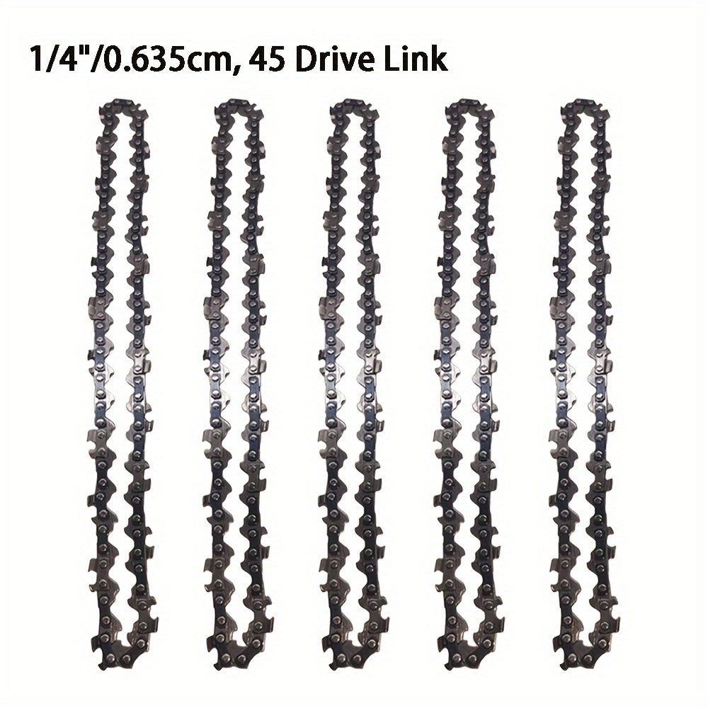 Chainsaw guide bar chain set for mini electric chainsaw, for wood cutting. Includes 4/6/8 inches chains and 1/4''P chain.