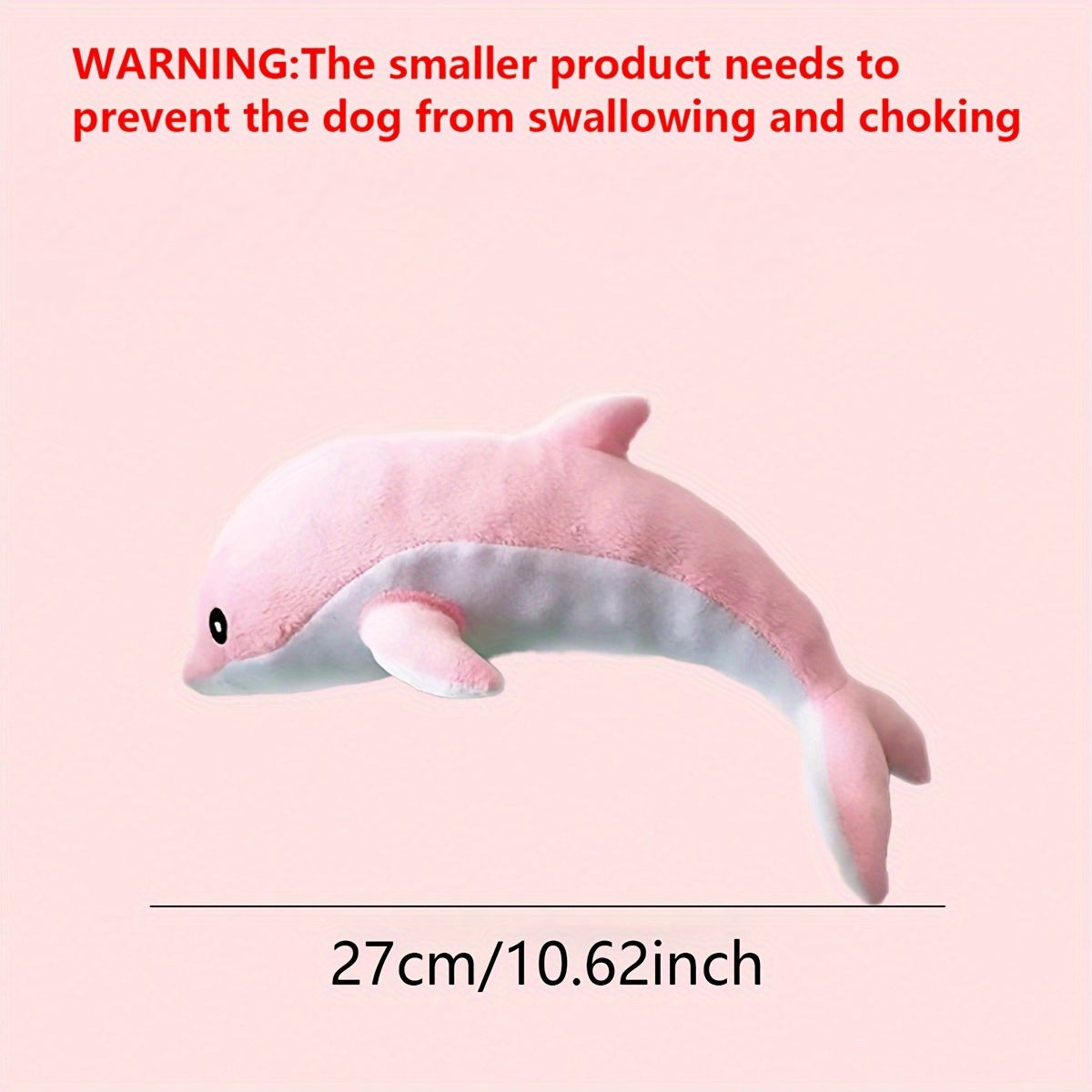 1pc Couple'S Dolphin Plush Toy - Soft, durable fabric, recommended for medium breeds, no charging or batteries needed.