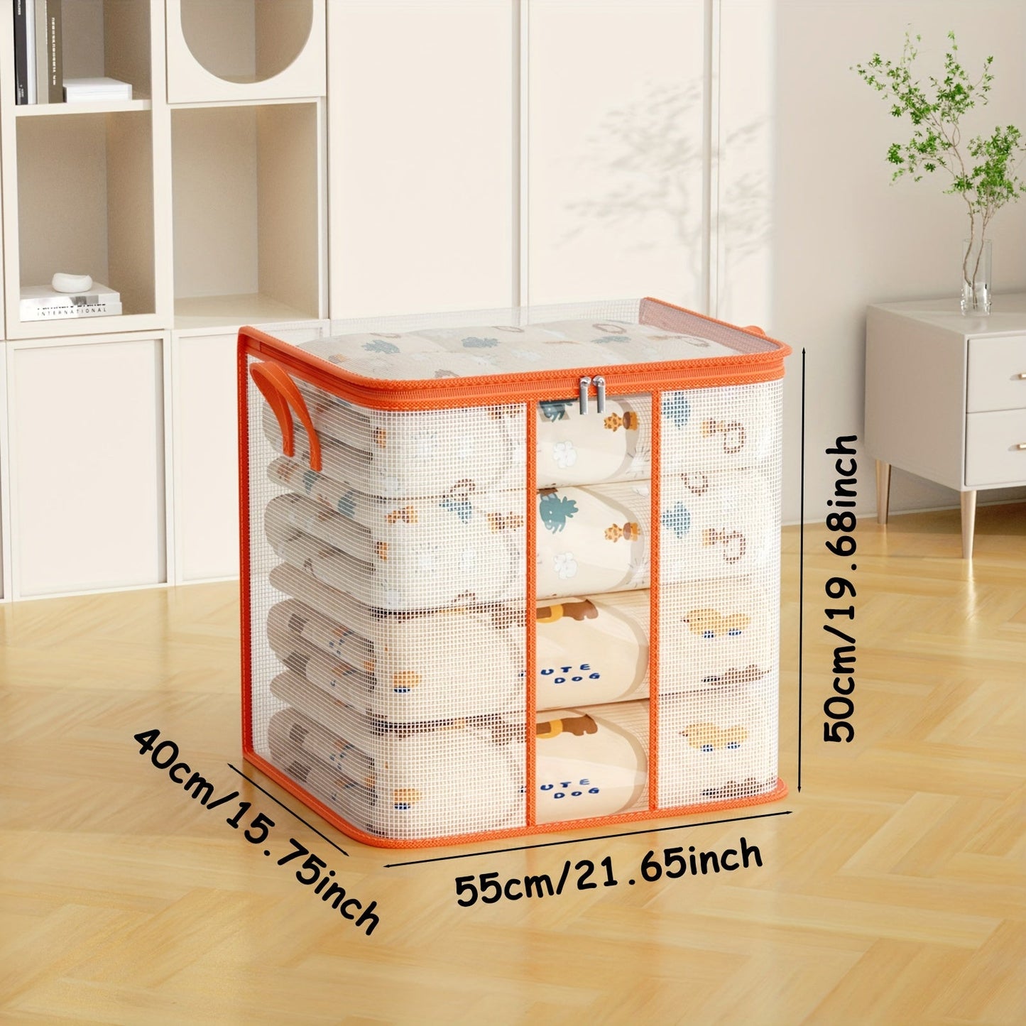 Large PVC Storage Bag with Strong Handles and Zipper - Ideal for Storing Clothing, Toys, Books, and More