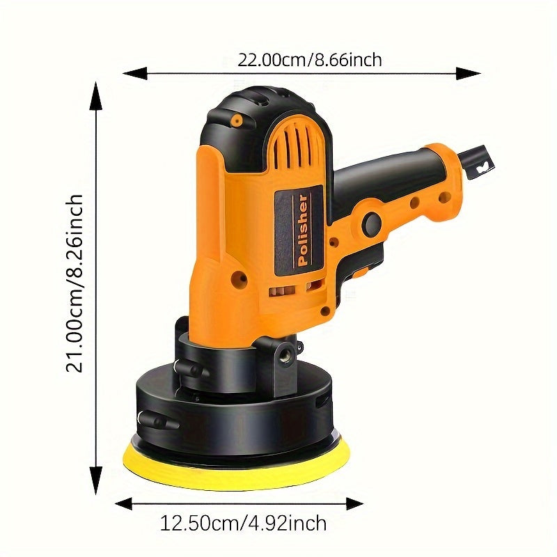 Портативная ручная электрическая полировальная машина для восковой обработки и полировки автомобилей, с многоступенчатой регулировкой скорости и EU вилкой.