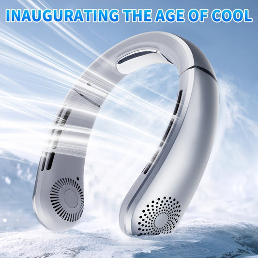 Introducing the 2025 Portable Neck Fan: Experience the innovation of a 100-speed bladeless design, complete with LED display, hands-free wear, and USB rechargeable battery. Perfect for both indoor and outdoor use.