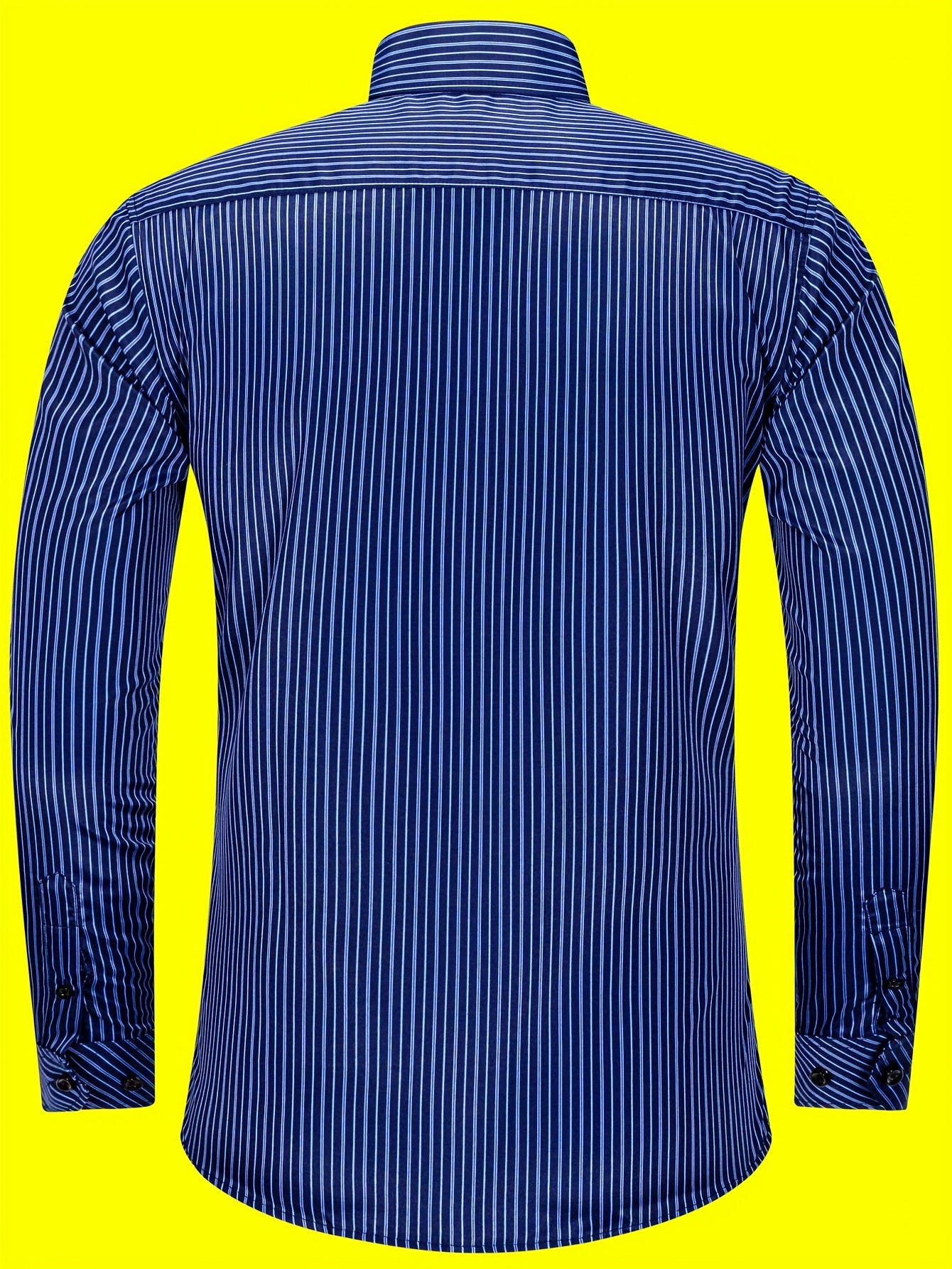 Business casual men's long-sleeve striped shirt with buttons