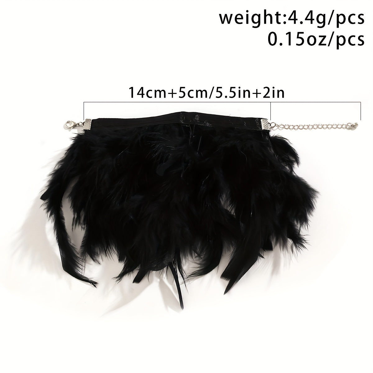 1 piece of White/Pink/Black Feather Glamorous Hand Bracelet for Boho Style Parties and Proms.