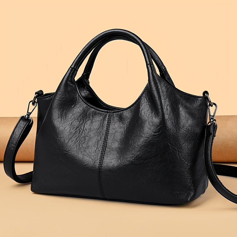 Stylish PU Women's Handbag with Detachable Strap, Zip Closure, Nylon Lining - Available in various colors, perfect for any occasion.